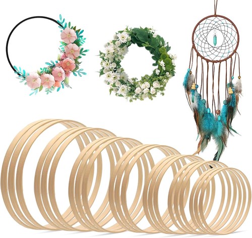 21pcs bamboo wooden wreath - 21pcs,