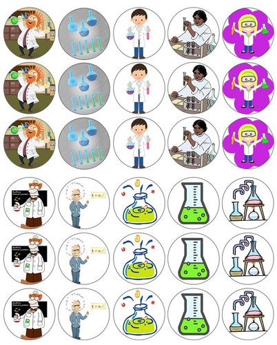 Scientists cupcake toppers - scientists,