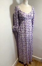Allegra Hicks Dress Size 12 VGC ruffle Empire Waist Maxi Ruffle Flowy retro