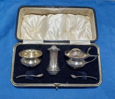 Solid Silver Cruet Set With