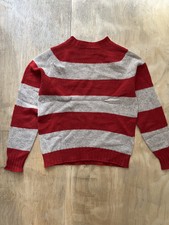 Drake’s Men’s Red Oat Brown Shetland Striped Jumper Knitwear S/36