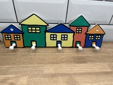 Row Of Houses Homes Balamory Acrylic Clothes Hooks Wall Door Hanger Kids Room
