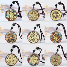 7 Chakra Orgonite Pendant EMF Protection Healing Crystal Gravels Orgone Necklace