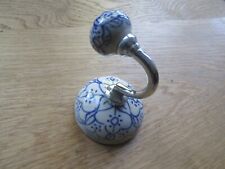 Ceramic retro vintage old style floral patterned robe utility hook shabby chic