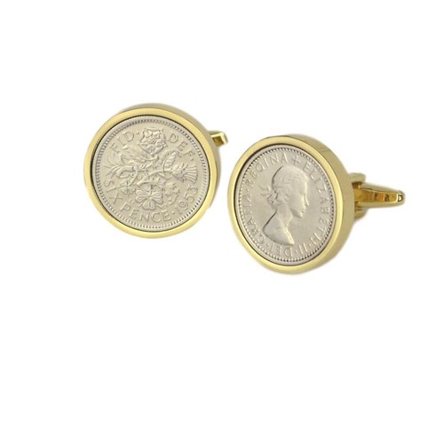 Lucky sixpence cufflinks - sixpence, with