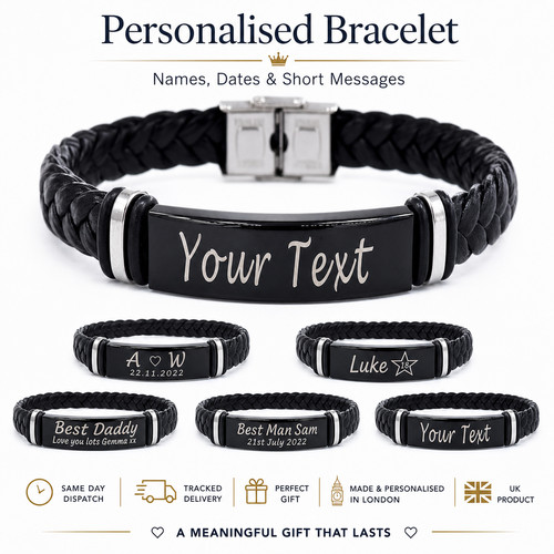 Personalised mens leather - leather, id