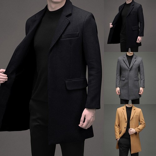 Mens midlength woolen trench - mens,