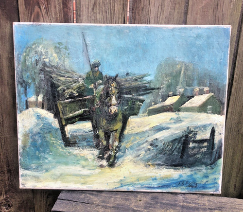 Oil painting vintage 1950 s - painting, 1950/60's