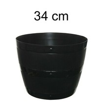 BLACK PLASTIC PLANTER PLANT POT TUB GARDEN PATIO OUT INDOOR GARDEN FLOWER TRAY