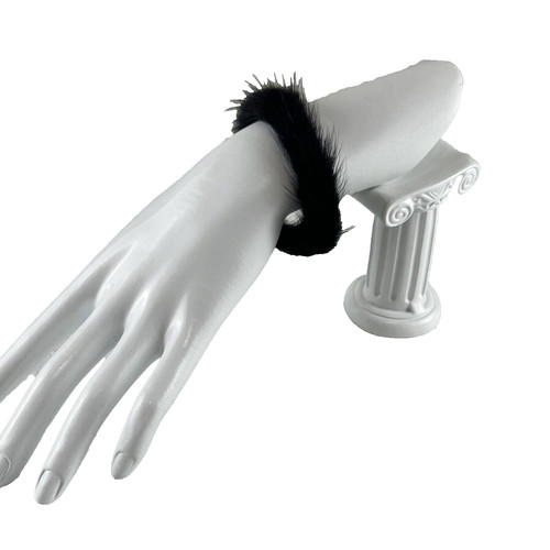 Black mink fur layering - black,