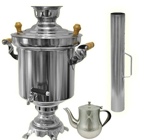 Charcoal samovar stainless - 5l,