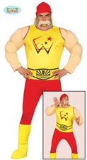 Mens 80s Retro Wrestler Fancy Dress Costume 1980s Wrestler Outfit Suit New fg