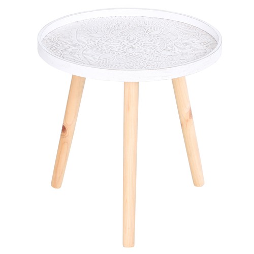 White floral saucer side table - saucer,