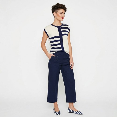 80s chic white navy blue - 80s,