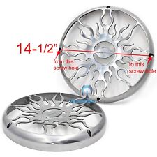 open box 2 AFG15 15" GRILLS PROTECTIVE CHROME AUDIOBAHN SUB SUBWOOFER COVERS