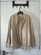 And Other Stories Rose Champagne Satin Bomber Jacket, Large Fitting, Uk Size 6