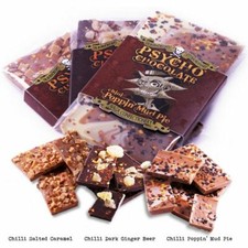 Psycho Set Of 3 Mix Spicy Choc Combo Hot Ghost Pepper Chilli Chocolate Bars Gift