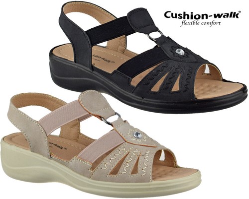 Ladies cushion walk peep toe - cushion,