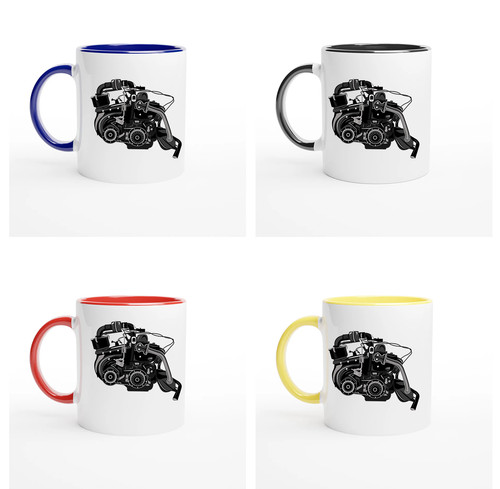 Fiat 126 500 engine coffee - , mug