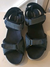 Hotter Stability Size 6.5 Walk In Slim Blue Leather Adjustable Sandals