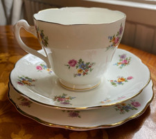 Adderley 'Floral' Fine Bone China - Tea Trio - x1 TeaCup, Saucer & Cake Plate #4