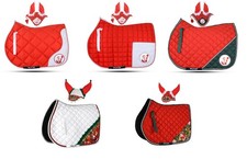Gallop Shop Santa Claus Christmas Saddle Pad / Numnah Cloth with Free Ears