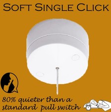 QUIET SOFT CLICK PULL CORD SWITCH, FOR  BATHROOM & TOILET CEILING - 80% QUIETER