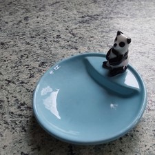 Vintage Wade blue Whimtray with Panda