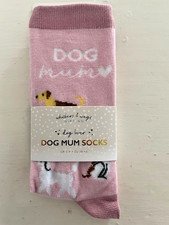 DOG MUM SOCKS Ladies gift socks for a dog lover! Pink. Size 5-9. Great gift idea