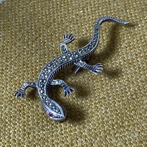 Sterling silver and marcasite - silver,