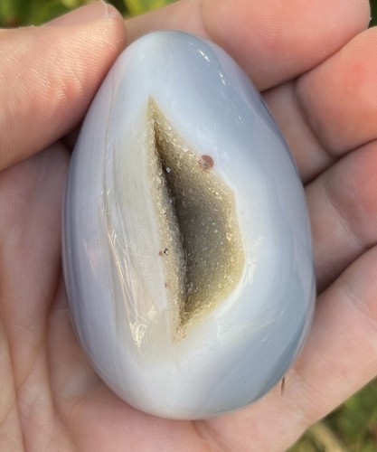 Druzy grey agate egg - grey,