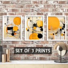 Black And Ochre Abstract Wall