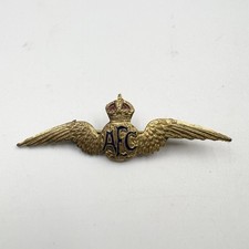 Genuine WW1 Australian Flying Corps Pilots Gilt Enamel Sweetheart Wing Badge 6cm
