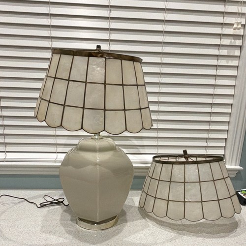 Vintage pair scalloped brass - pair,