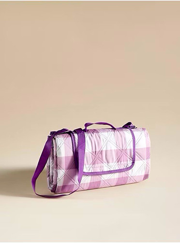 Lilac gingham print quilted - print,