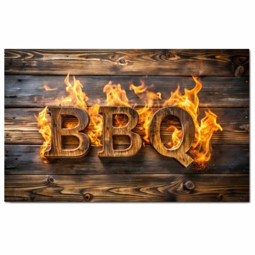 Bbq flaming garden sign looks - flaming,
