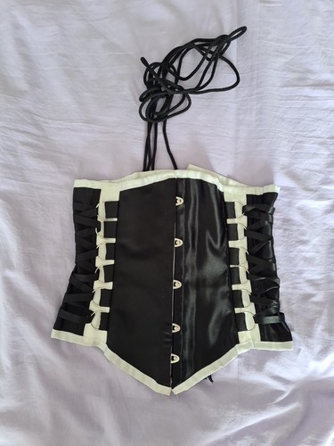 Black white satin - black,