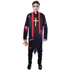 Adults Zombie Vicar Halloween Fancy Dress Costume large