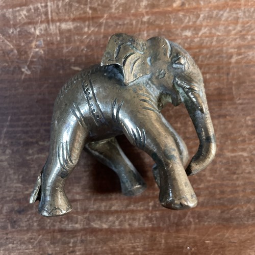Small vintage brass elephant - brass, elephant.