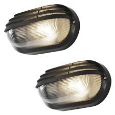 Litecraft Anders Wall Light Eyelid Outdoor Bulkhead in Black - 2 Pack Clearance 