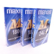 3 X Maxell Blank VHS Video