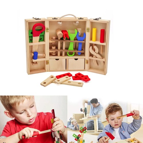 Wooden tool box carrycase - wooden,