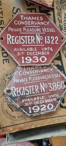 Thames conservancy metal signs - metal,