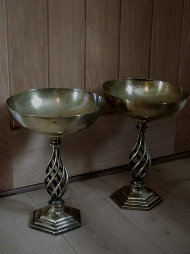 Pair antique english brass - pair,
