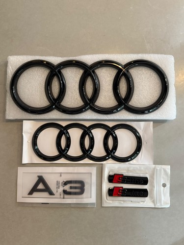 Audi gloss black badge set - gloss,