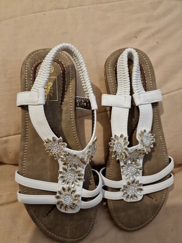 Ladies white faux - faux, leather