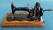 Antique 1888 Singer 12 fiddle base hand crank Machine Ottoman Carnations Decals 