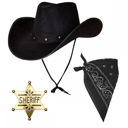 Adult texan cowboy - black, hat