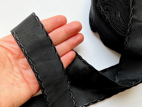 Vintage 38mm wide black - 38mm, braid