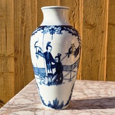 Antique Worcester 18th century Dr Wall period vase in the Telephone Box Pattern